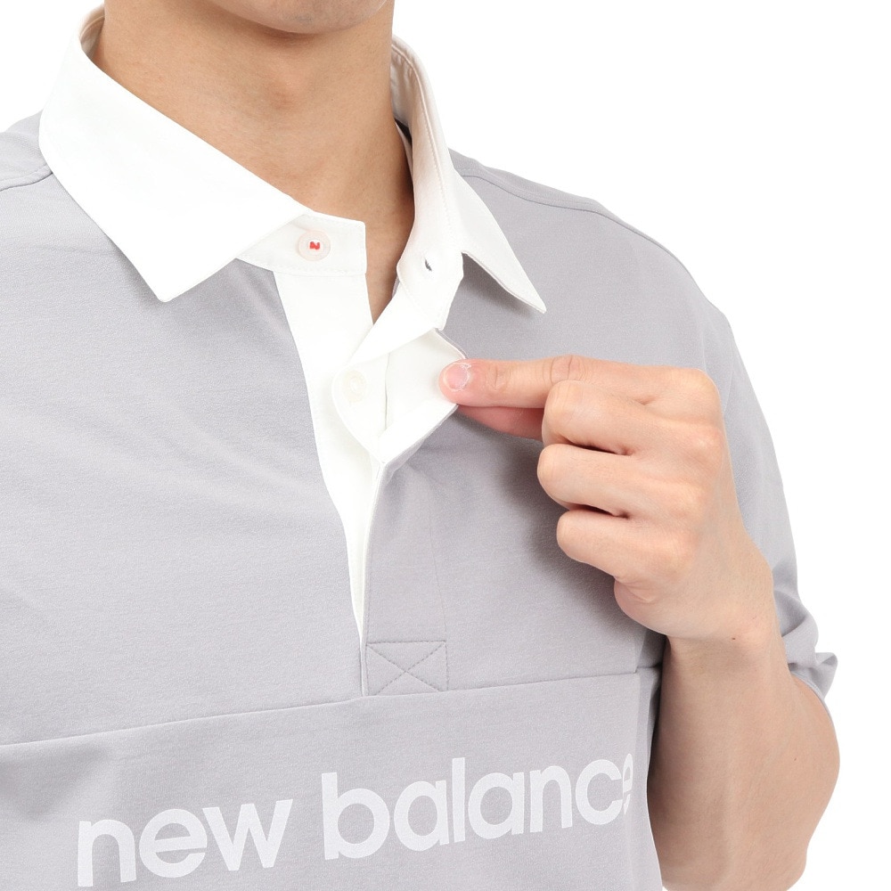 ニューバランス（new balance）（メンズ）ゴルフウェア 接触冷感 半袖 ラガーシャツ 012-5166004-023