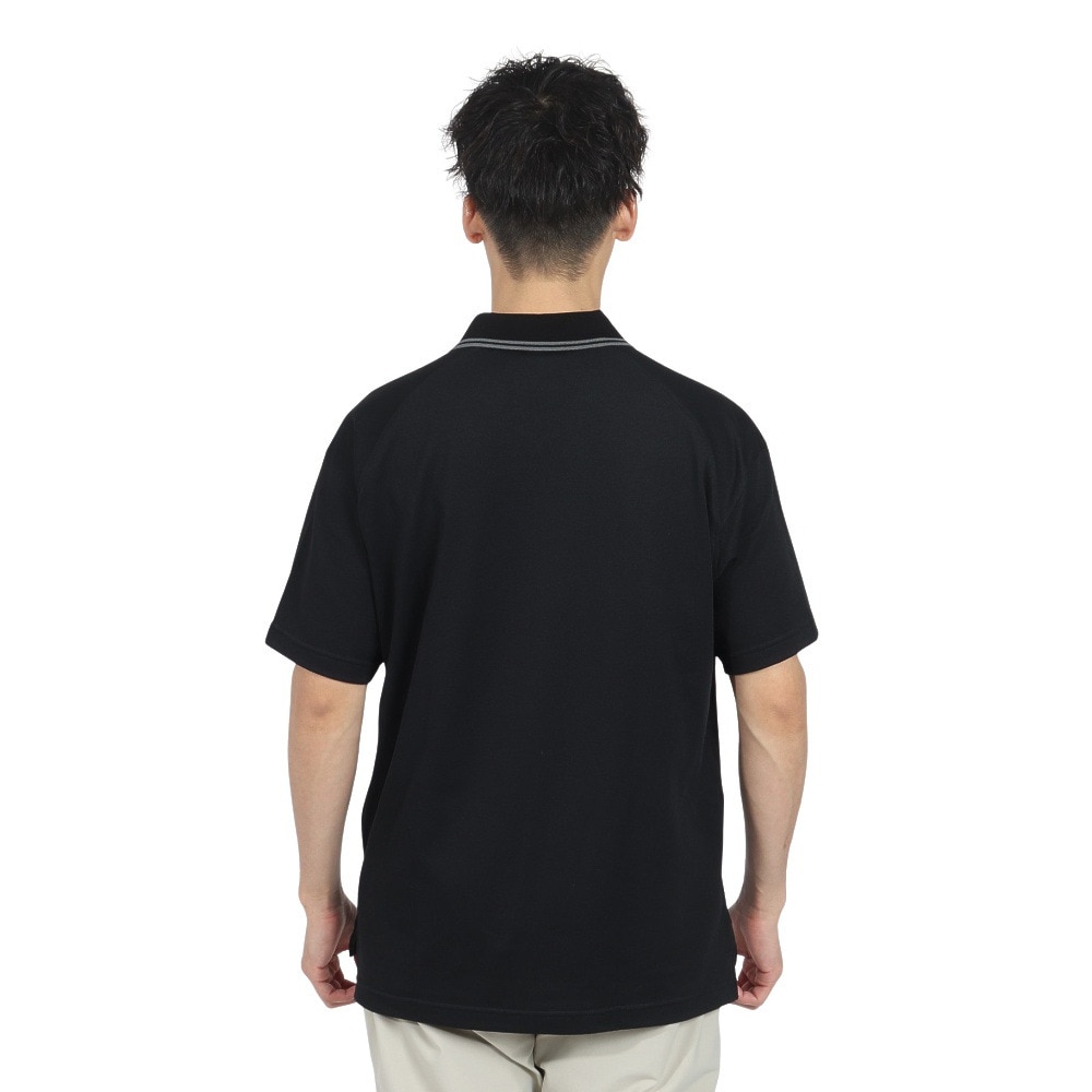 デサントゴルフ（DESCENTEGOLF）（メンズ）ゴルフウェア 吸汗速乾 遮熱 スキッパーネック 鹿の子 半袖シャツ DG5SHS08M BK00