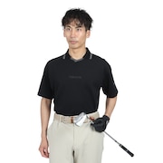 (メンズ)ゴルフウェア 吸汗速乾 遮熱 スキッパーネック 鹿の子 半袖シャツ DG5SHS08M BK00