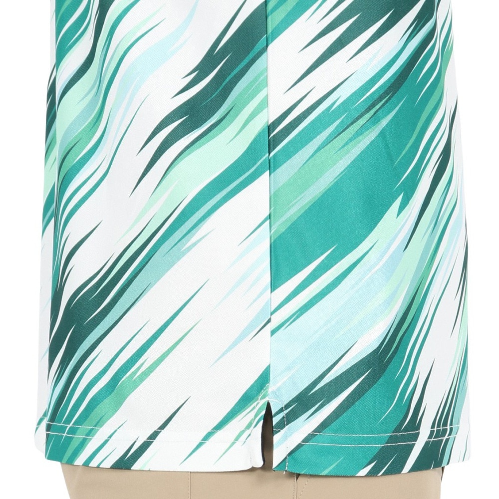 ニューエラ（NEW ERA）（メンズ、レディース）ゴルフウェア 吸汗速乾 抗菌 半袖 鹿の子ポロシャツ Palm Leaf Camo エメラルドグリーン 14391487