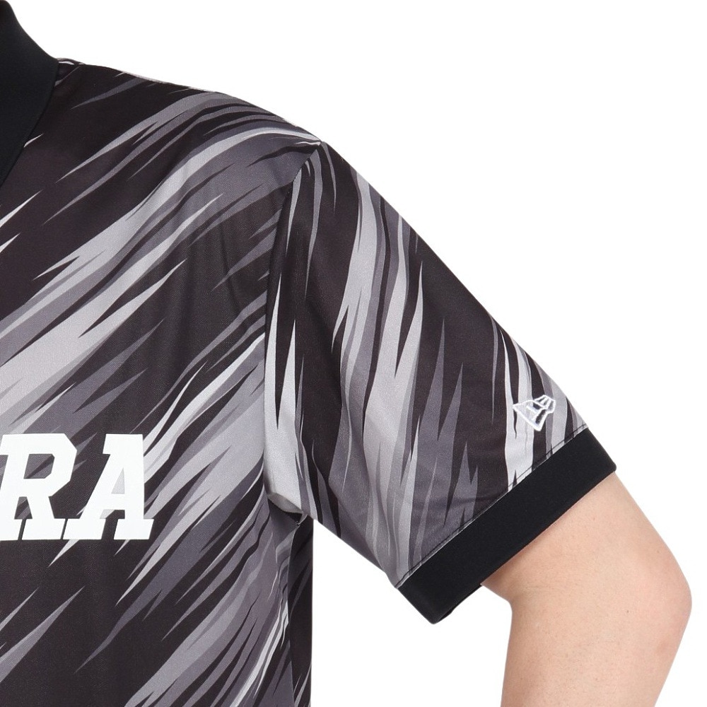 ニューエラ（NEW ERA）（メンズ、レディース）ゴルフウェア 吸汗速乾 半袖 鹿の子 ポロシャツ Palm Leaf Camo ブラック 14391488