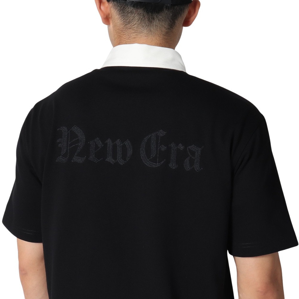 NEWERA GOLF 半袖ラガーシャツ型セットアップ Lブラック/ホワイト
