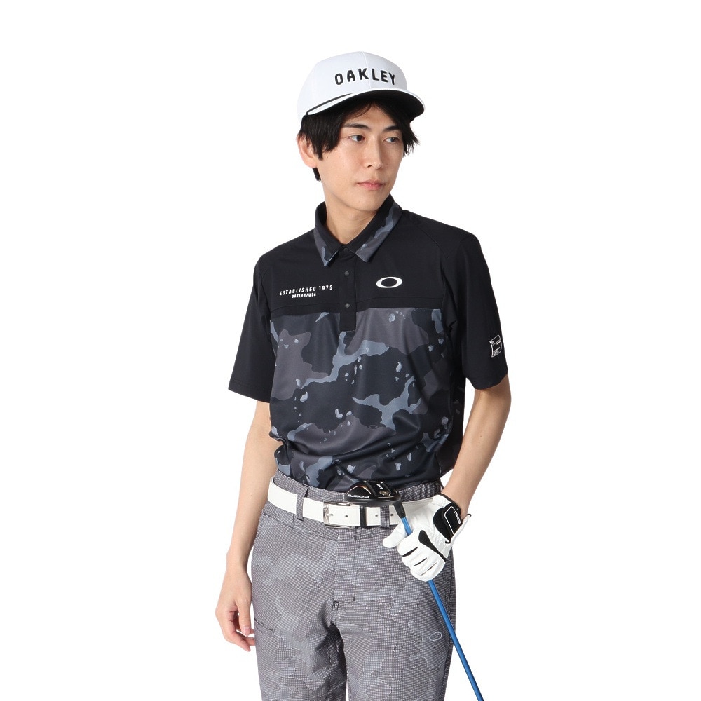 オークリー（OAKLEY）（メンズ）ゴルフウェア 吸汗速乾 接触冷感 STALWART BLOCK 半袖シャツ FOA407844-00G