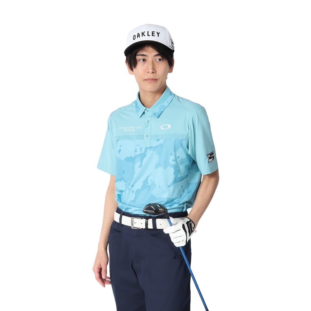 オークリー（OAKLEY）（メンズ）ゴルフウェア 吸汗速乾 接触冷感 STALWART BLOCK 半袖シャツ FOA407844-62K