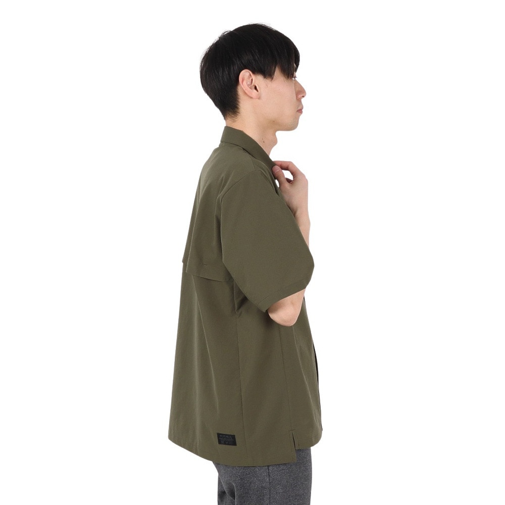 FIDRA VERA（FIDRA VERA）（メンズ）ゴルフウェア 高通気 半袖 フルオープンウーブンシャツ FV5TTG04 KHK