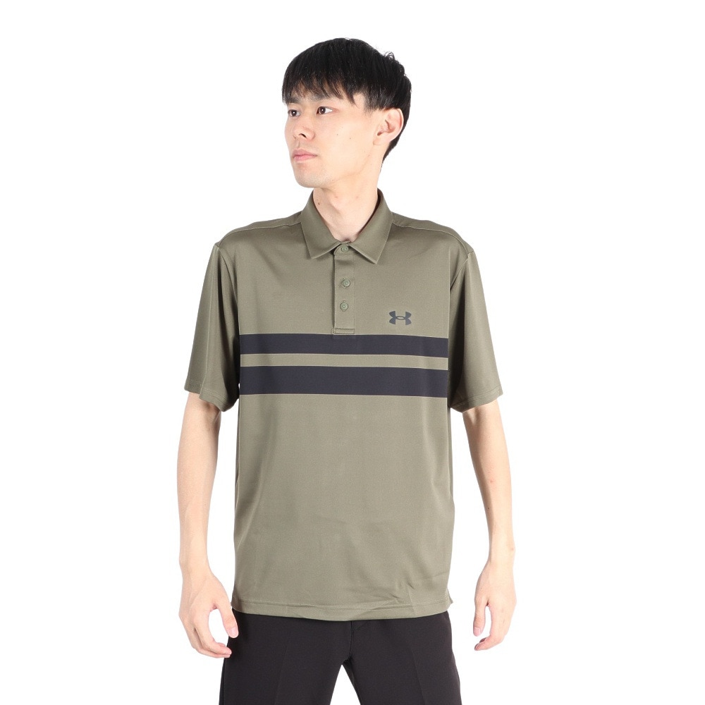 アンダーアーマー（UNDER ARMOUR）（メンズ）ゴルフウェア UVケア プレイオフ 3 ストリップ 半袖ポロシャツ 1378676 390