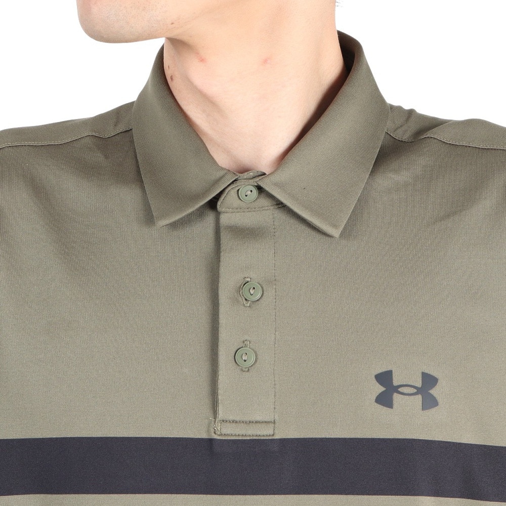 アンダーアーマー（UNDER ARMOUR）（メンズ）ゴルフウェア UVケア プレイオフ 3 ストリップ 半袖ポロシャツ 1378676 390