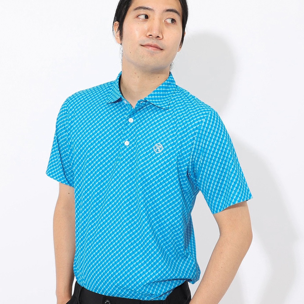 トミーアーマー（Tommy Armour）（メンズ）ゴルフウェア 吸汗速乾 半袖 ポロシャツ T37M80 プリント2 TAMR25S030010 BLU