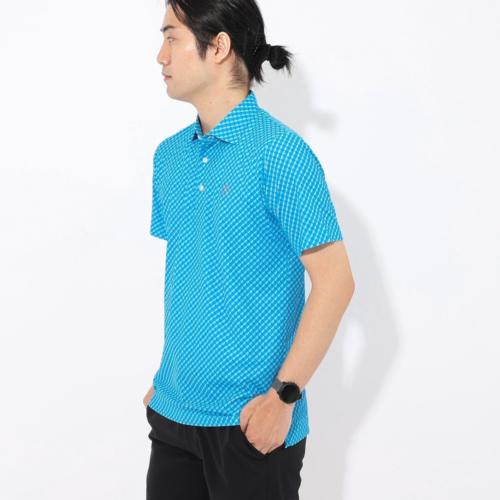 トミーアーマー（Tommy Armour）（メンズ）ゴルフウェア 吸汗速乾 半袖 ポロシャツ T37M80 プリント2 TAMR25S030010 BLU