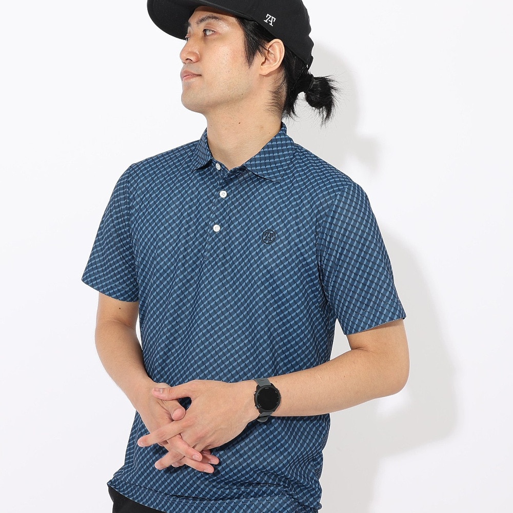 トミーアーマー（Tommy Armour）（メンズ）ゴルフウェア 吸汗速乾 半袖 ポロシャツ T37M80 プリント2 TAMR25S030010 NVY