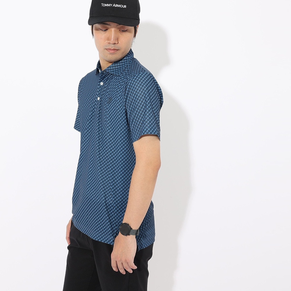 トミーアーマー（Tommy Armour）（メンズ）ゴルフウェア 吸汗速乾 半袖 ポロシャツ T37M80 プリント2 TAMR25S030010 NVY