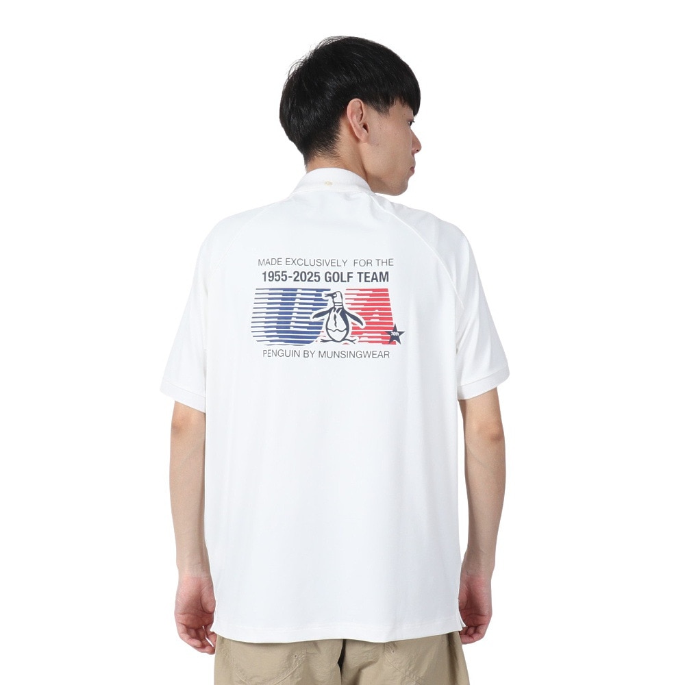 マンシングウエア（MUNSING WEAR）（メンズ）ゴルフウェア PEN 半袖 TEAM ポロシャツ MU5SHS09M WH00