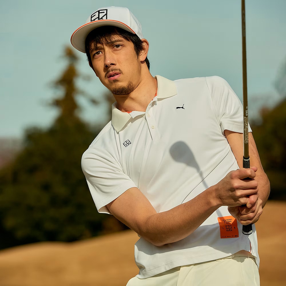 プーマ（PUMA）（メンズ）ゴルフウェア PUMA x FFTK ビッグ レーベル 半袖 ポロシャツ 633661-03