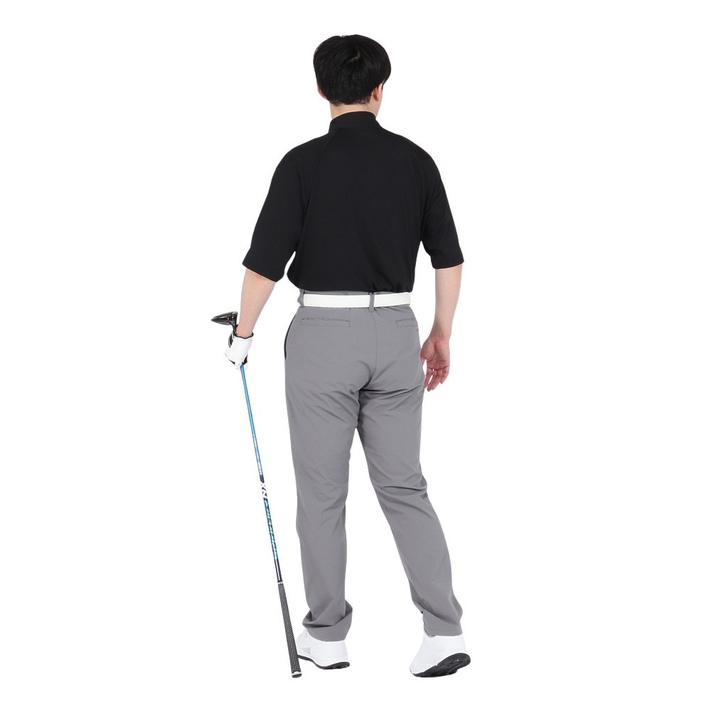 シルバースコット845（SILVERSCOTT845）（メンズ）ゴルフウェア 吸水速乾 WAFFLE POLO 半袖 ポロシャツ SS25SST005 BLK