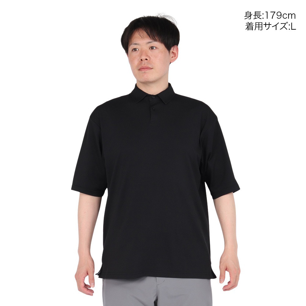 シルバースコット845（SILVERSCOTT845）（メンズ）ゴルフウェア 吸水速乾 WAFFLE POLO 半袖 ポロシャツ SS25SST005 BLK