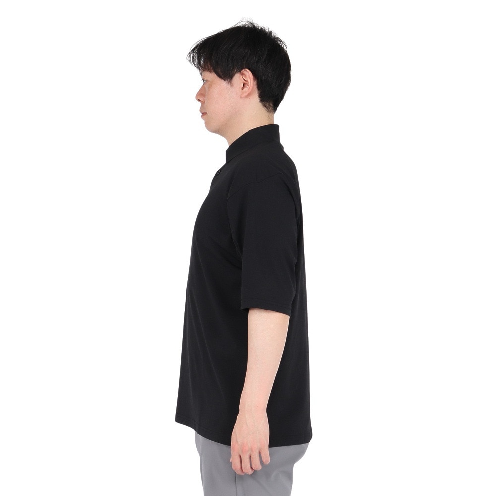 シルバースコット845（SILVERSCOTT845）（メンズ）ゴルフウェア 吸水速乾 WAFFLE POLO 半袖 ポロシャツ SS25SST005 BLK