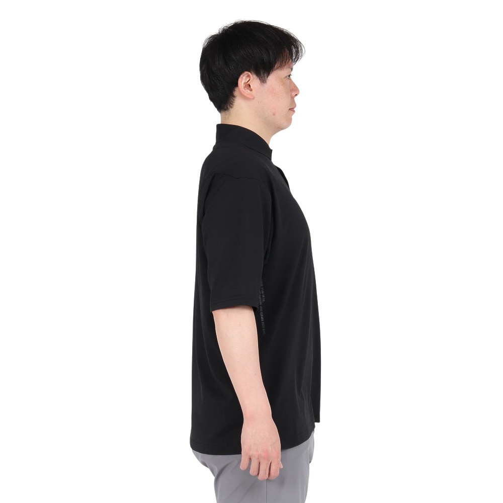 シルバースコット845（SILVERSCOTT845）（メンズ）ゴルフウェア 吸水速乾 WAFFLE POLO 半袖 ポロシャツ SS25SST005 BLK