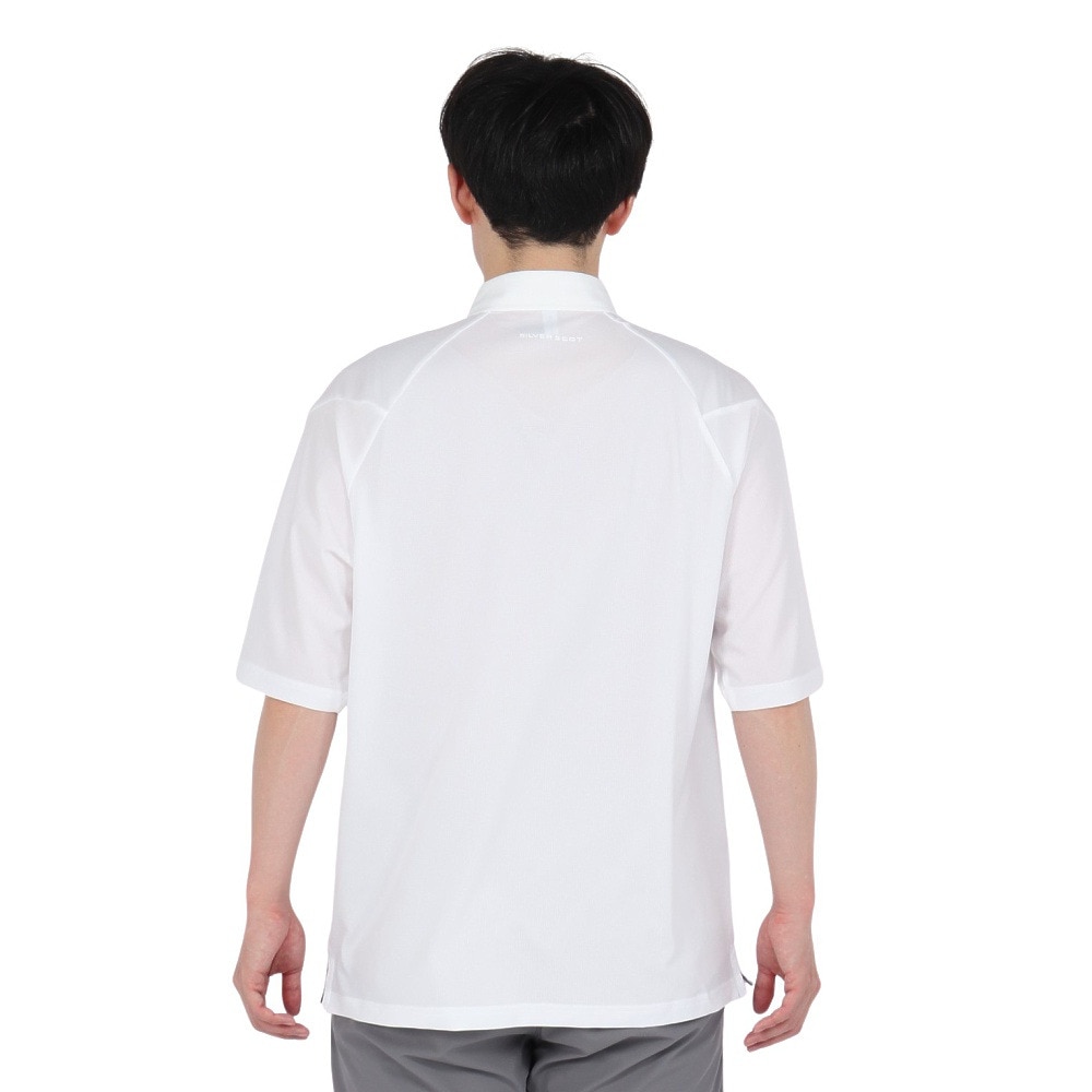 シルバースコット845（SILVERSCOTT845）（メンズ）ゴルフウェア 吸水速乾 WAFFLE POLO 半袖 ポロシャツ SS25SST005 WHT
