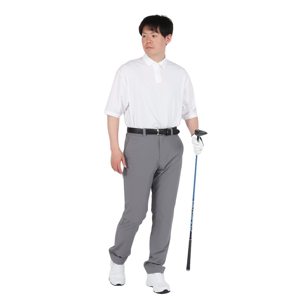 シルバースコット845（SILVERSCOTT845）（メンズ）ゴルフウェア 吸水速乾 WAFFLE POLO 半袖 ポロシャツ SS25SST005 WHT