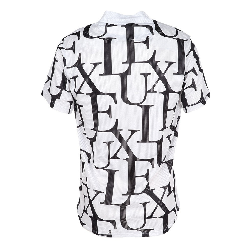 リュクスエイケイエムプラス（LUXEAKMPLUS）（メンズ）ゴルフウェア 総柄半袖モックネックTシャツ LAT-25004white