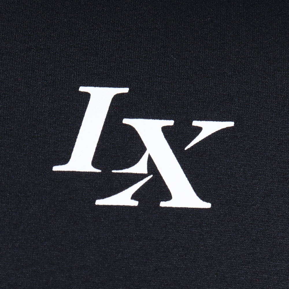 リュクスエイケイエムプラス（LUXEAKMPLUS）（メンズ）ゴルフウェア ヘムロゴ 半袖ポロシャツ LAH-25003black