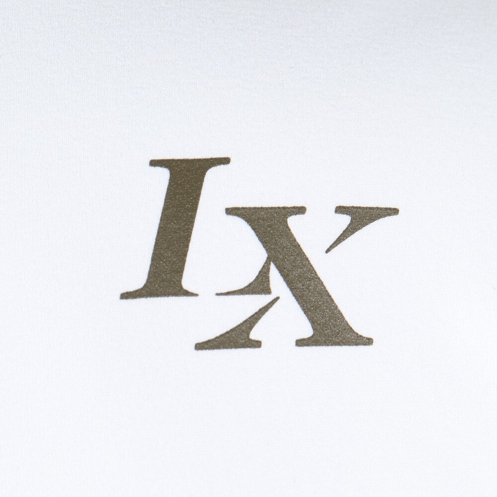 リュクスエイケイエムプラス（LUXEAKMPLUS）（メンズ）ゴルフウェア ヘムロゴ 半袖ポロシャツ LAH-25003white