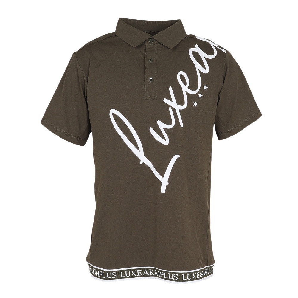 リュクスエイケイエムプラス(LUXEAKMPLUS)ゴルフウェア カーシブロゴ半袖ポロシャツ LAH-25009khaki(M… リュクスエイケイエムプラス（LUXEAKMPLUS）（メンズ）ゴルフウェア