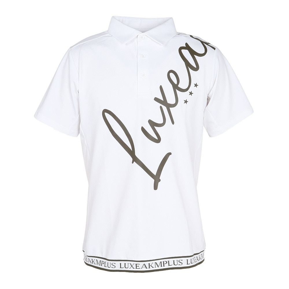 リュクスエイケイエムプラス(LUXEAKMPLUS)ゴルフウェア カーシブロゴ半袖ポロシャツ LAH-25009white(M… リュクスエイケイエムプラス（LUXEAKMPLUS）（メンズ）ゴルフウェア