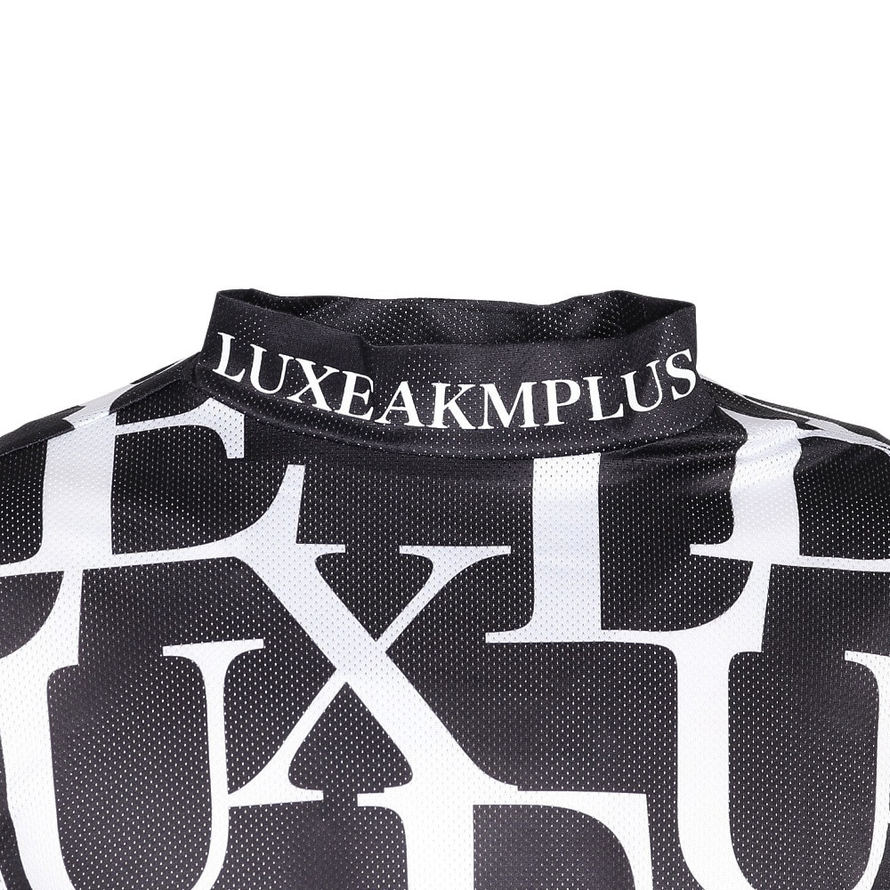 リュクスエイケイエムプラス（LUXEAKMPLUS）（メンズ）ゴルフウェア 総柄半袖モックネックTシャツ LAT-25004black