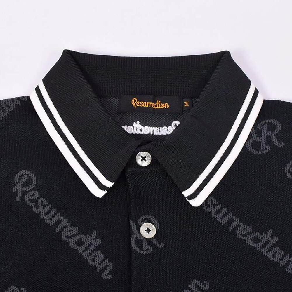 レザレクション（Resurrection）（メンズ）ゴルフウェア モノグラムニットポロシャツ BE12KNPS09-M