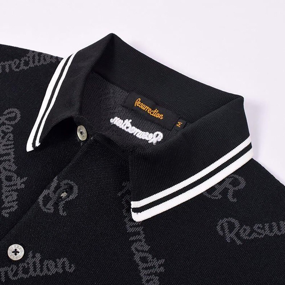 レザレクション（Resurrection）（メンズ）ゴルフウェア モノグラムニットポロシャツ BE12KNPS09-M
