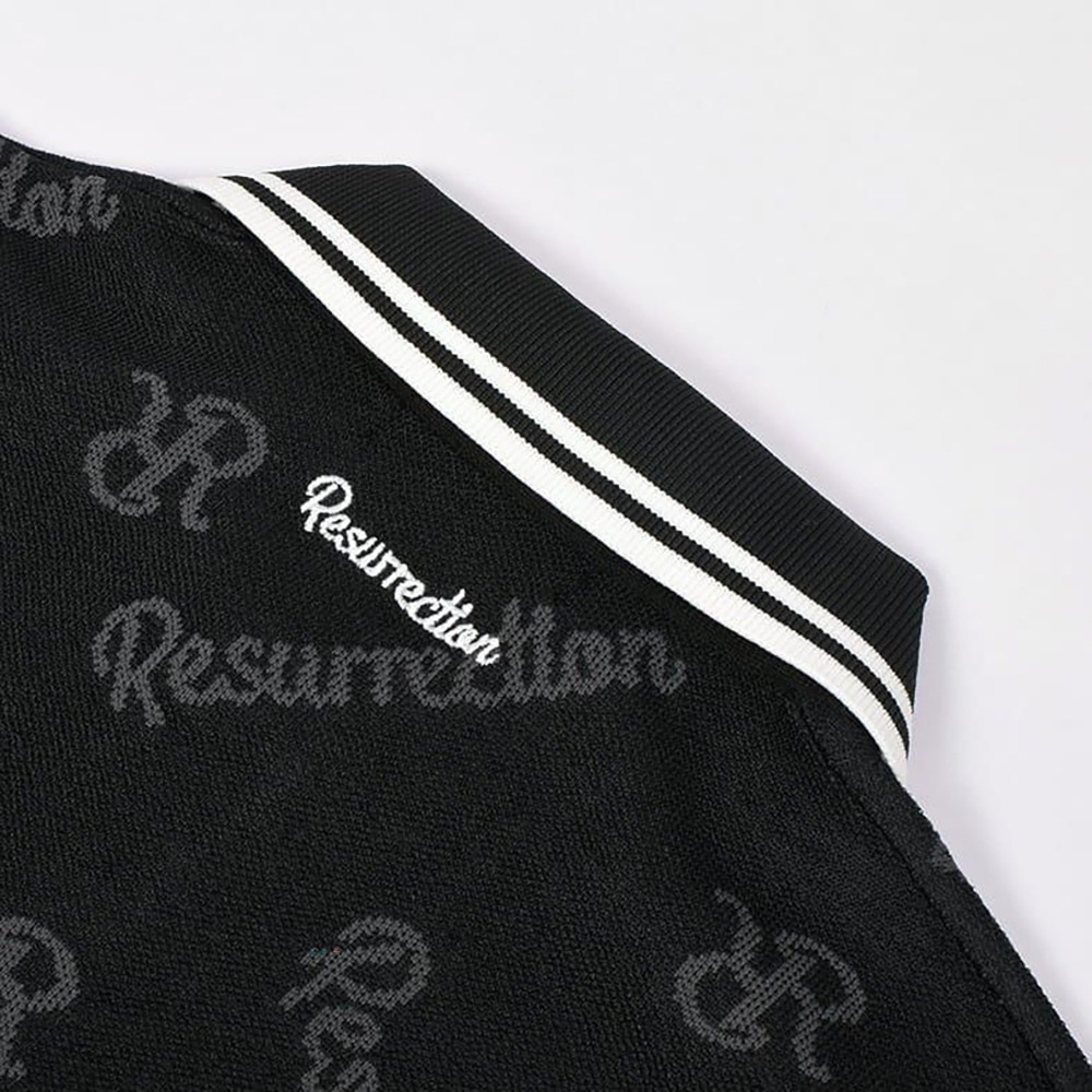レザレクション（Resurrection）（メンズ）ゴルフウェア モノグラムニットポロシャツ BE12KNPS09-M