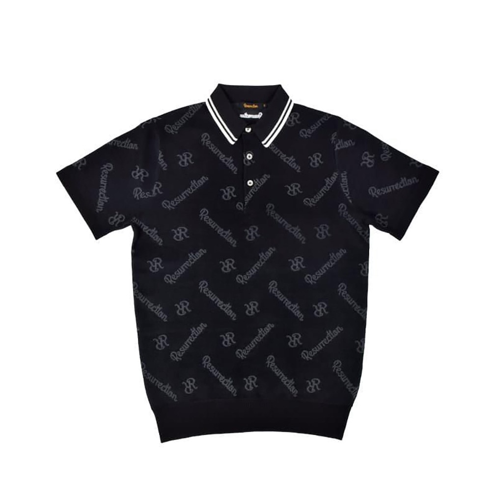 レザレクション（Resurrection）（メンズ）ゴルフウェア モノグラムニットポロシャツ BE12KNPS09-M