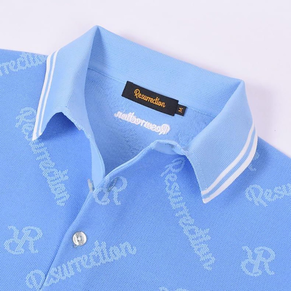 レザレクション（Resurrection）（メンズ）ゴルフウェア モノグラムニットポロシャツ BE12KNPS09-M