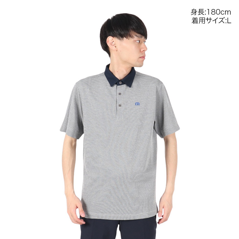 トラヴィスマシュー（Travis Mathew）（メンズ）ゴルフウェア 半袖 ハウンドトゥース ポロシャツ 7AM053-1WHT