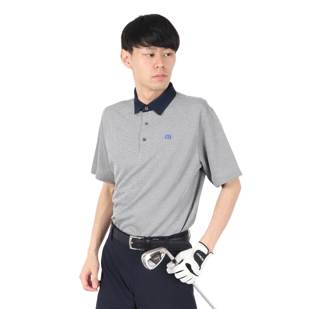トラヴィスマシュー（Travis Mathew）（メンズ）ゴルフウェア 半袖 ハウンドトゥース ポロシャツ 7AM053-1WHT
