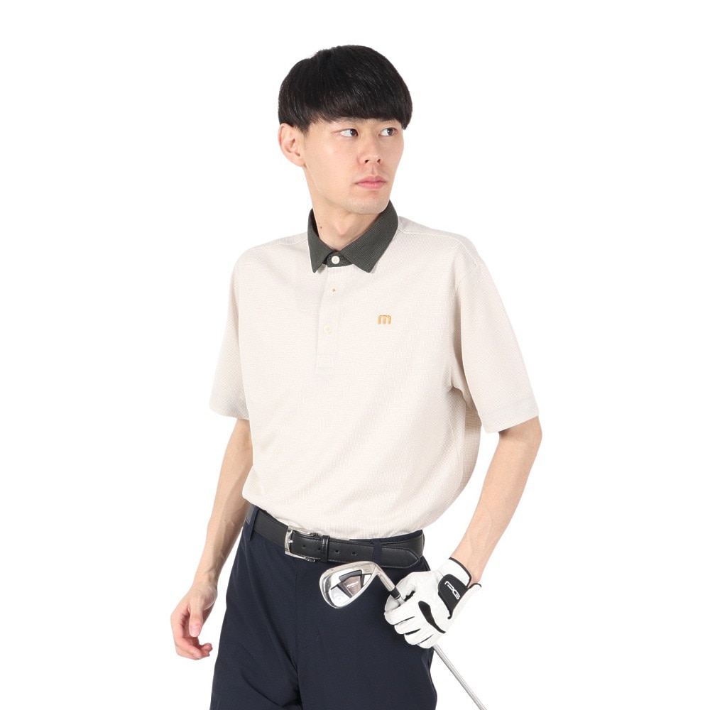 トラヴィスマシュー（Travis Mathew）（メンズ）ゴルフウェア 半袖 ハウンドトゥース ポロシャツ 7AM053-2LKH
