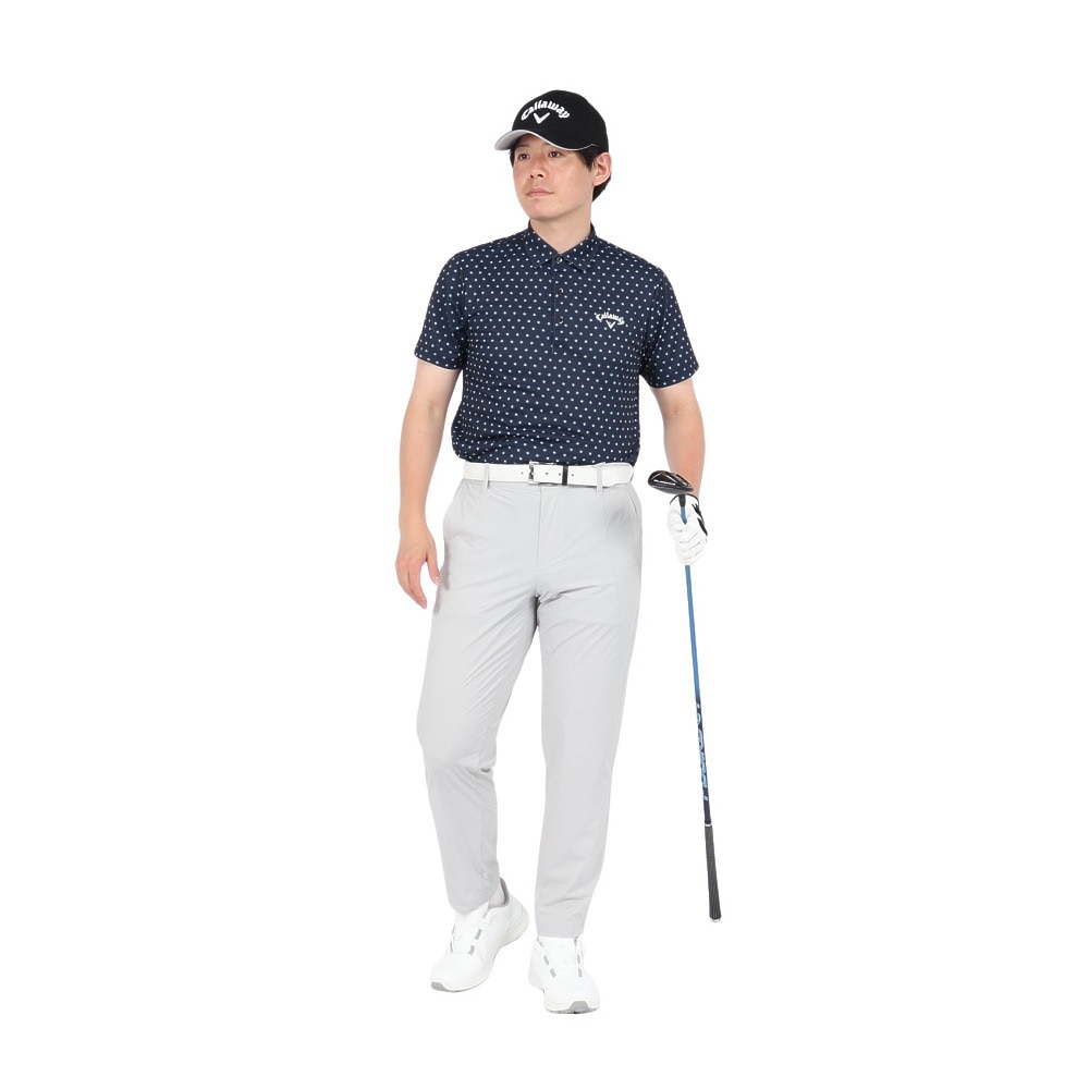 キャロウェイ（CALLAWAY）（メンズ）ゴルフウェア ミニフラワープリント ハイゲージ鹿の子半袖シャツ C25234102-1120