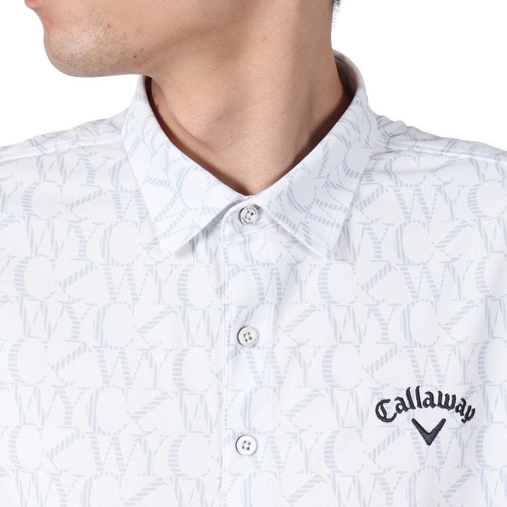 キャロウェイ（CALLAWAY）（メンズ）ゴルフウェア 半袖 吸汗速乾 ロゴプリントハイゲージカノコシャツ C25234103-1030