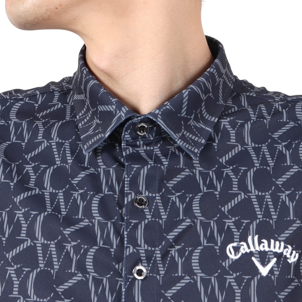 キャロウェイ（CALLAWAY）（メンズ）ゴルフウェア 吸汗速乾 ロゴプリント 鹿の子 半袖 ポロシャツ C25234103-1120