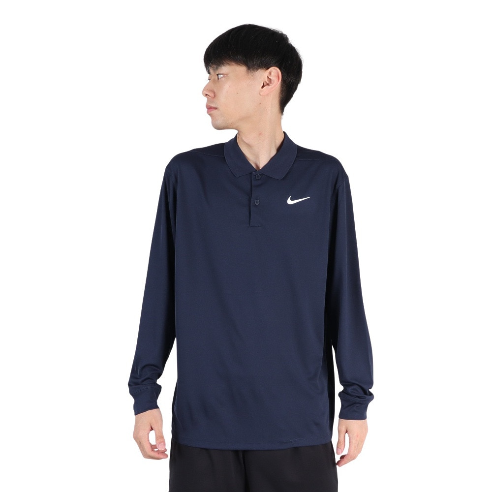 ナイキ（NIKE）（メンズ）ゴルフウェア 速乾 ドライフィット ビクトリー SOLID 長袖ポロシャツ DN2345-451