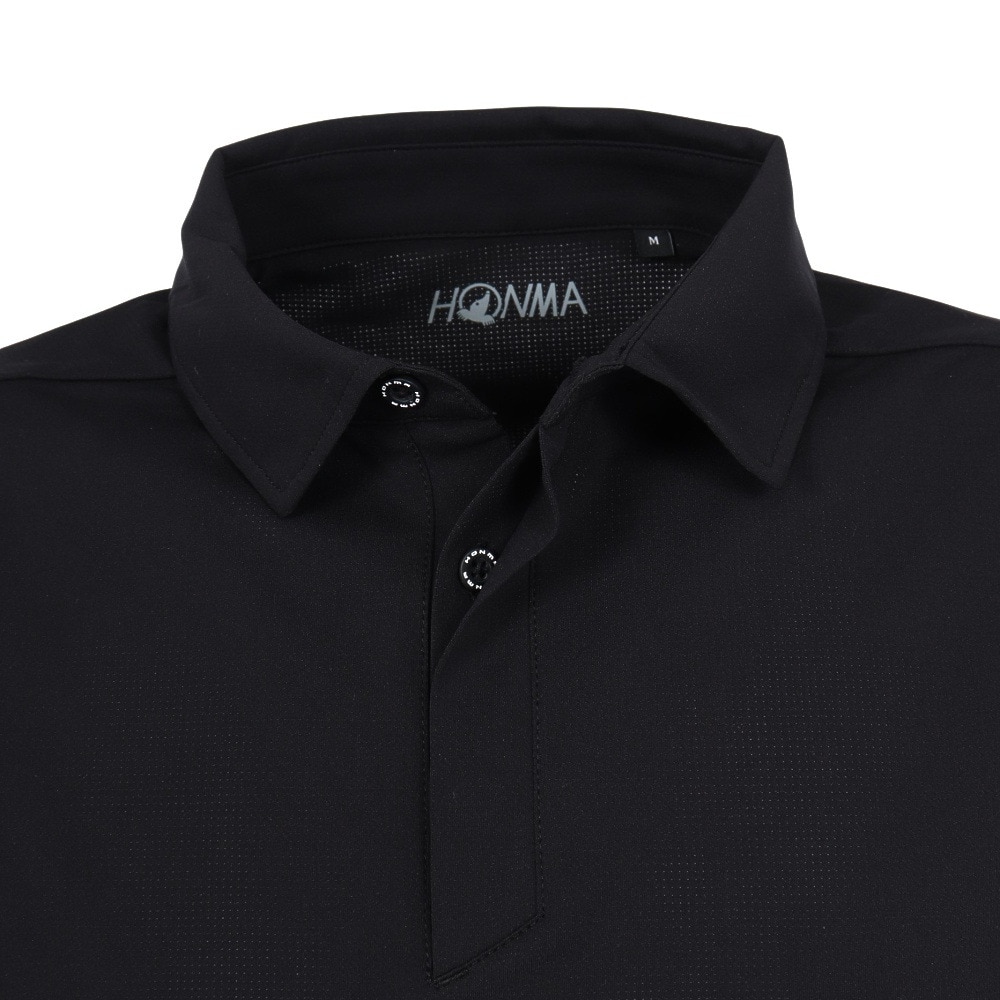 本間ゴルフ（HONMA）（メンズ）ゴルフウェア 吸汗速乾 半袖 ポロシャツ POLO BK