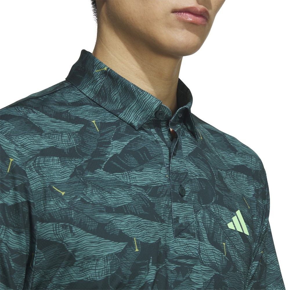 アディダス（adidas）（メンズ）ゴルフウェア グラフィック AOP 半袖ポロシャツ JVV07-JL7942 DGRN