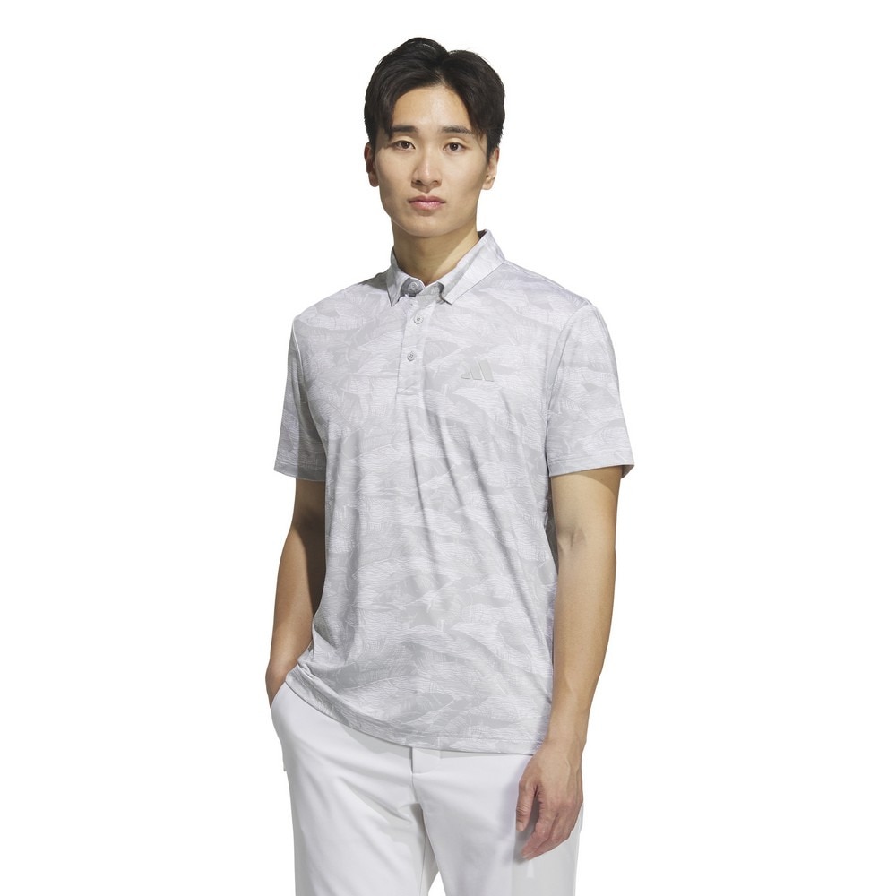 アディダス（adidas）（メンズ）ゴルフウェア グラフィック AOP 半袖ポロシャツ JVV07-JN1224 GRY
