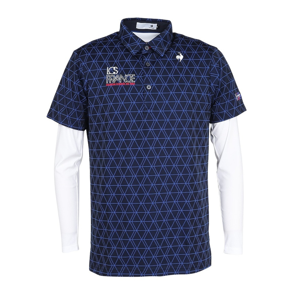 ルコックスポルティフ（lecoqsportif）（メンズ）ゴルフウェア インナー付半袖シャツ LG5FTZ00M NV00
