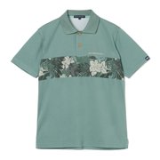 (メンズ)ゴルフウェア 接触冷感 ハダサラ冷感プリント半袖ポロシャツ 044-25443-26SS-025
