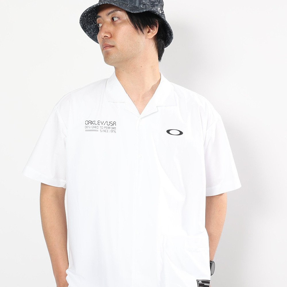 オークリー（OAKLEY）（メンズ）ゴルフウェア 吸汗速乾 半袖 STALWART GORP ウーブンシャツ FOA409156-100
