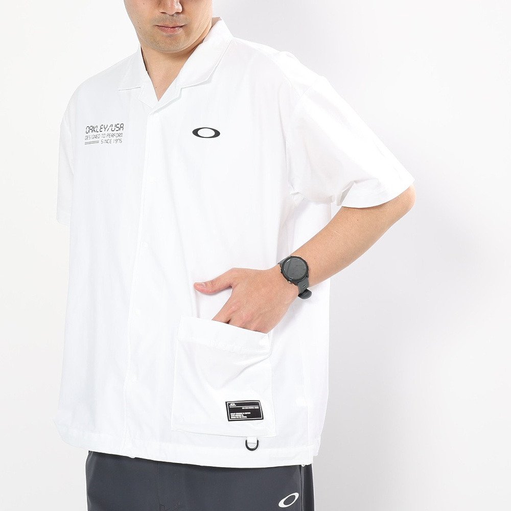 オークリー（OAKLEY）（メンズ）ゴルフウェア 吸汗速乾 半袖 STALWART GORP ウーブンシャツ FOA409156-100