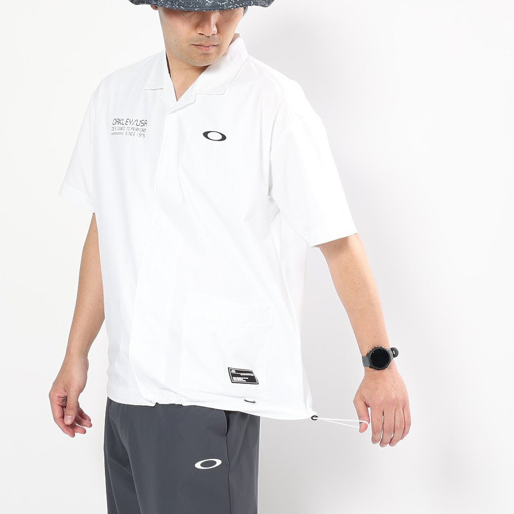 オークリー（OAKLEY）（メンズ）ゴルフウェア 吸汗速乾 半袖 STALWART GORP ウーブンシャツ FOA409156-100