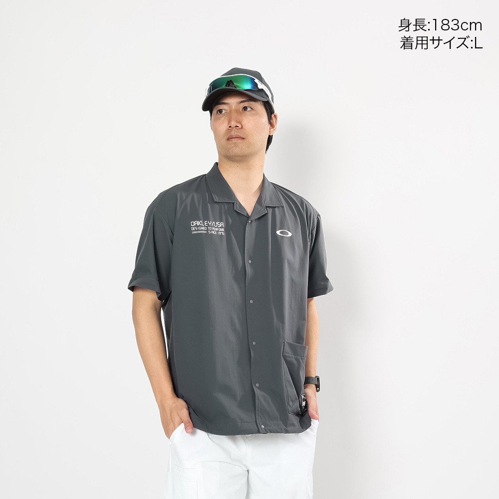 オークリー（OAKLEY）（メンズ）ゴルフウェア 吸汗速乾 半袖 STALWART GORP ウーブンシャツ FOA409156-2DE